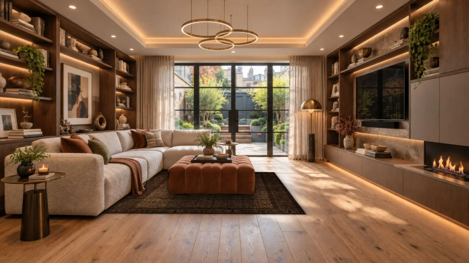 Teppich Heritage im Wohnzimmer mit Bücherregal, dargestellt mit dem Raum Visualisierer
